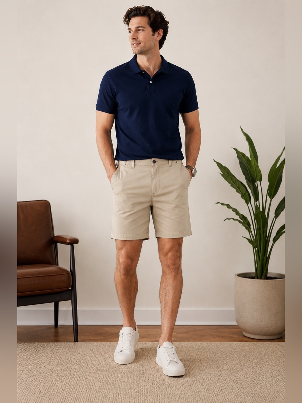 Brooks‎ Brothers Advantage Chino Khaki Stretch Waist Shorts Men’s 40 Flat Front
